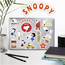 aklow akyoleticaret Snoopy Peanuts Macbook Notebook Tablet Telefon Ajanda Laptop Defter Sticker Seti