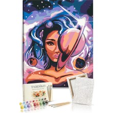 Tabdiko Sayılarla Boyama Seti 40 x 50 cm Tuval Şasesine Gerili Evrendeki Kadın