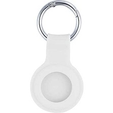 aklow akyoleticaret Airtag 01 Soft White Silikon Anahtarlık Kılıfı