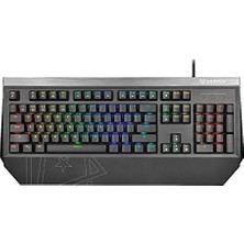 aklow akyoleticaret Tantalum Mekanik Kablolu Oyun Klavyesi, Tam Boy, Mavi Şalter, 104 Gölgeleme Önleyici Tuş, 12 Multimedya Hotkeys, Özel Rgb Arka Plan Aydınlatması