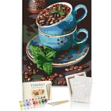Tabdiko Sayılarla Boyama Seti 40 x 50 cm Tuval Şasesine Gerili Çekirdek Kahve Fincanı