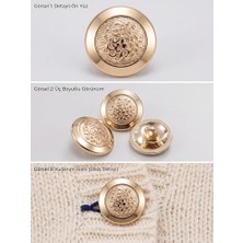aklow akyoleticaret Metal Düğme, Ceket ve Hırka Için Dekoratif Düğme, 26L Gold Kaplama, Ayaklı