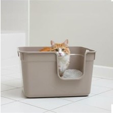Şanal Yarı Açık Kedi Tuvaleti, 54X40X32 cm Bej Renk