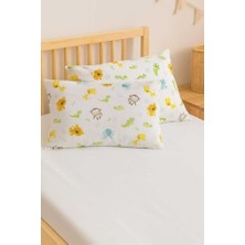aklow akyoleticaret Beyaz Sevimli Hayvanlar Desenli Bebek Çocuk Yastık Kılıfı 35X45 Cm, 2 Adet