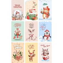 aklow akyoleticaret 9'lu Simli Yılbaşı Kartpostal Seti (Yeni Yıl Figürleri)