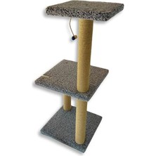 Şanal Gri Iki Katlı Kedi Tırmalama Tahtası 86 Cm, Dayanıklı Yapı