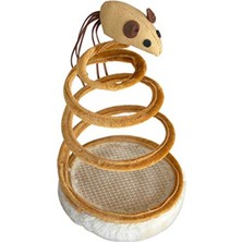 Şanal Yaylı Peluş Fare Şekilli Kedi Oyuncağı, 14X24 cm