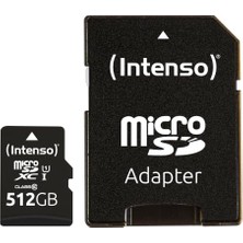 aklow akyoleticaret Micro Sdxc 512GB Sınıf 10 Bellek Kartı, Sd Adaptörlü Uhs-I