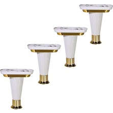 aklow akyoleticaret Nitra Mobilya Kanepe Koltuk Ünite Ayağı 15 cm Beyaz Gold Baza Ayak (4 Adet)