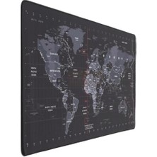aklow akyoleticaret Dünya Haritası Ekstra Büyük Kaymaz Kauçuk Mouse Pad ve Klavye Masa Matı, 900 mm x 400 mm x 2 Mm, L ZMP253, Siyah, 90 x 40 cm