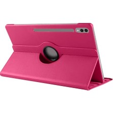 aklow akyoleticaret Samsung Galaxy Tab S8 Ultra/s9 ULTRA/S10 Ultra Uyumlu Kılıf, 360 Dönebilen Standlı Case, X900 X910 X920, Pembe Koyu