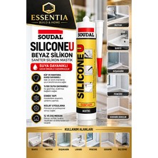 ESBH Soudal Silicone U Beyaz Silikon 280 ml Saniter Silikon Mastik Banyo Mutfak Duşakabin Lavabo