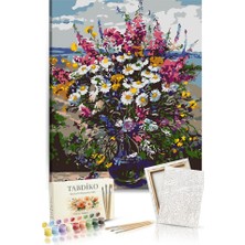 Tabdiko Sayılarla Boyama Seti 40 x 50 cm Tuval Şasesine Gerili Vazodaki Renkler
