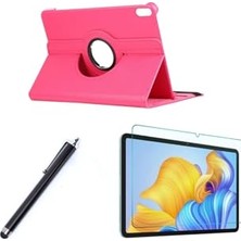 aklow akyoleticaret Huawei Matepad 11.5 ile Uyumlu Standlı Kılıf + Nano Kırılmaz Ekran Koruyucu + Tablet Kalemi 3'lü Set, Pembe