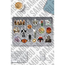 aklow akyoleticaret Yüzüklerin Efendisi Temalı Sticker Etiket Seti - Lord Of The Rings Sticker - Laptop Notebook Telefon