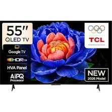 aklow akyoleticaret 55 Inç Akıllı Tv 55T6D 4K Premium QLED Renkli Quantum Crystal HDR10+ Oyun Google Tv; Dolby Vision Atmos, Dts Virtual X, Memc, Sesli Kontrol, Game Master ve Ince Tasarım (2026 Modeli)