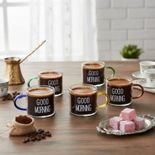 aklow akyoleticaret 6'lı Borosilikat Cam Espresso ve Türk Kahvesi Fincanı Seti 90 Ml, Tabaksız