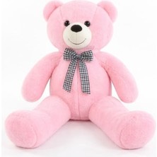 aklow akyoleticaret 90 cm Rengarenk Papyonlu Pelüş Ayıcık, % 100 Yerli, Pembe