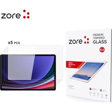 aklow akyoleticaret 12.4 Inç Galaxy Tab S10 Plus Için 5 Adet Renksiz Temperli Cam Ekran Koruyucu Seti