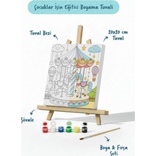 Tabdiko Atlı Karınca Temalı Çocuk Boyama Tuvali – Şövaleli Eğitici Boyama Seti 20X20 cm