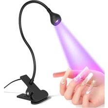 aklow akyoleticaret Masa Sabitlemeli Uv LED Kurutucu Lamba Jel Tips Kurutucu Oje Kurutucu 3W Siyah