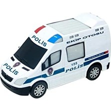 aklow akyoleticaret Pilli Polis Minibüsü ve Ekip Otosu Oyuncak Seti