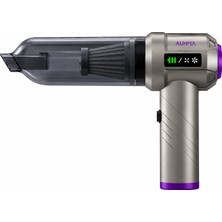 Auhma Ahv-06 22.000PA 6000MAH Kablosuz Araç Süpürgesi Brushless Motor Katlanabilir Üfleme Çekme 3 Kademeli Gri-Mor