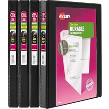 aklow akyoleticaret Durable Şeffaf Dosya, 4'lü Paket, 0,5 Inç, Siyah