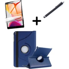 aklow akyoleticaret Samsung Galaxy Tab A7 Lite 8.7" T220 T225 T227 Uyumlu Dönen Kılıf, Ekran Koruyucu ve Kalem, Lacivert