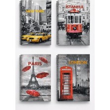 aklow akyoleticaret Krop Notebook Factory 17X24 100 Yp. Sert Kapak Şehir Temalı Defter
