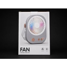 aklow akyoleticaret Mini Şarjlı Masaüstü Fan, Rgb Işıklı ve Ayaklı Tasarım, Çantada Taşımaya Uygun (Karma Renk)