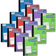 aklow akyoleticaret Ilkokul Kompozisyon Defteri, Çizgili, K-2 Sınıfları, 100 Yaprak, 7-1/2 "x 9-3/4", 12'li Paket (610054-ECM)