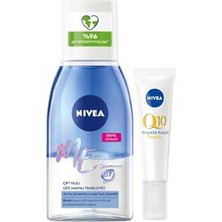 aklow akyoleticaret Çift Etkili Göz Makyaj Temizleyici 125 ml ve Q10 Kırışıklık Karşıtı Göz Bakım Kremi 15 ml