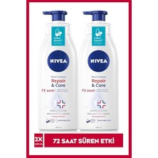 aklow akyoleticaret Atopik Ciltler Için Vücut Serumu Repair & Care 400 ml X2 Adet, Çok Kuru Cilt, 72 Saat Nemlendirme