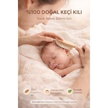 aklow akyoleticaret Doğal Keçi Kılı Bebek Saç Fırçası, %100 Doğal Yumuşak Kıllı Yenidoğan Bebek Tarağı