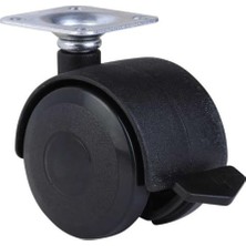 aklow akyoleticaret Frenli Plastik Mobilya Tekeri, 360 Derece Döner Tabla, Montaj Vidaları, 50 mm Çap