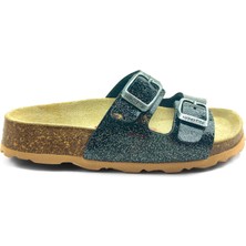 Superfit Ortopedik Çocuk Terlik Çift Bantlı F 800111-0100 - Siyah Simli Schwarz / Sılber