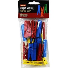 aklow akyoleticaret BR-905 Renkli Büyük Ahşap Mandal