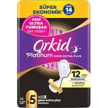 aklow akyoleticaret Platinum Hijyenik Ped Gece Ekstra Plus (Boy 5) Süper Ekonomik Paket 14 Adet Ped