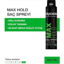 aklow akyoleticaret Max Hold Saç Spreyi, 400 Ml, Hızlı Kuruyan Maksimum Tutuş