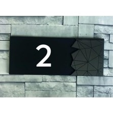 aklow akyoleticaret Dekoratif Aynalı Füme Kapı Numarası 2,20X6 Cm, Kendinden Yapışkanlı, Antrasit