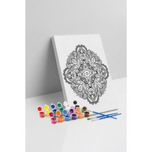 Tabdiko Geometrik Çiçek Desenli Mandala Tuval Boyama Seti 40X50 cm