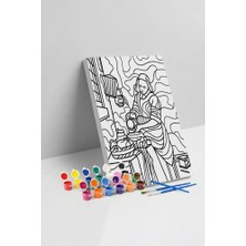 Tabdiko Sütçü Kız Desenli Mandala Tuval Boyama Seti 40X50 cm