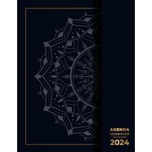 aklow akyoleticaret Agenda Semainier 2024: Planificateur Professionnel Grand Format; 2 Pages Par Semaine, Vacances Scolaires En Français, Mandala