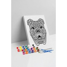 Tabdiko Köpek Desenli Mandala Tuval Boyama Seti 40X50 cm