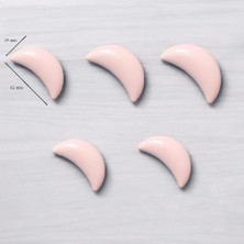 aklow akyoleticaret 5 Adet Modern Ay Kulp, Bebek ve Çocuk Odası Çekmece ve Dolap Mobilya Kulpu, Pembe