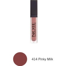 Şanal Note Cosmetıque Mattemoist Lipgloss 414 Pinky Milk Yarı Mat Saten Bitişli Likit Ruj - Kahverengi