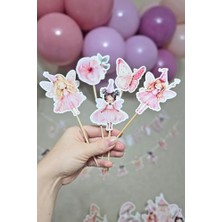 aklow akyoleticaret Peri Kızı Tema Kürdan Süsleri Cupcake Süsleri Lüks Büyük Boy 10'lu Paket