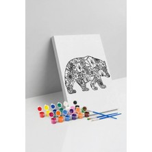 Tabdiko Ayı Desenli Mandala Tuval Boyama Seti 40X50 cm