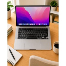 aklow akyoleticaret MacBook Türkçe Q Klavye Koruyucu M1-M5 | Air 13.6 A2681 A3113 A3240 A3449 | Pro 14 A2442 A3426 A3434 | Pro 16 A2485 A3429 | Neo 13 Ultra Ince Silikon Keyboard Cover Touch Id Protector Siyah
